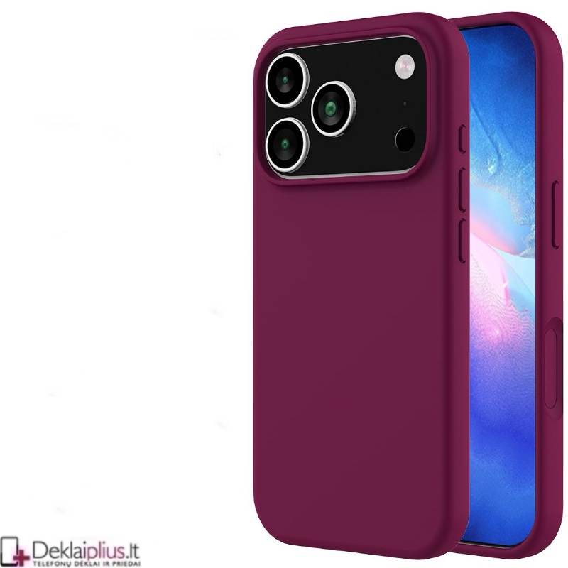 Plonas švelnus silikoninis dėklas - bordo spalvos (Apple Iphone 18 Pro Max/17 Pro Max) Plonas švelnus silikoninis dėklas - bordo spalvos (Apple Iphone 18 Pro Max/17 Pro Max)